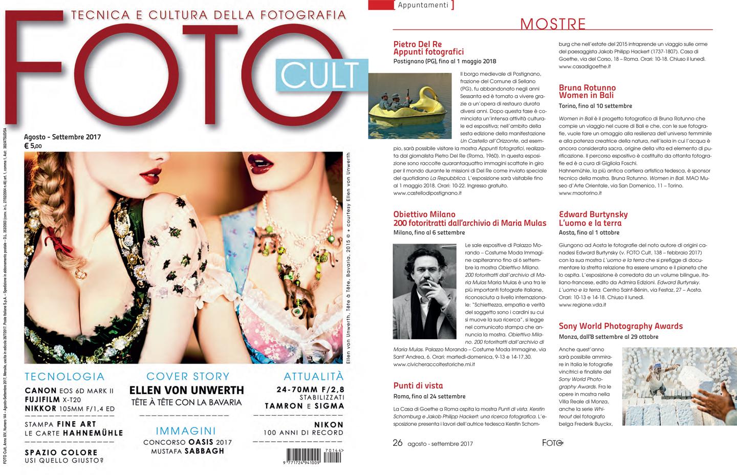 Pietro del Re's photographic exhibition reviewed by FotoCult magazine